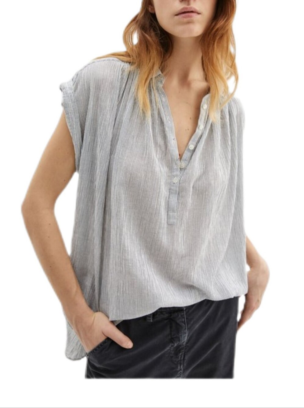 Nili Lotan Normandy Top Cotton Blouse